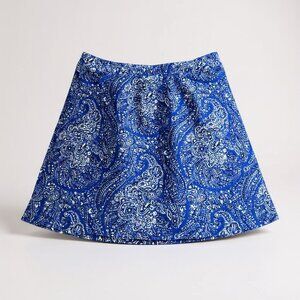 Isaac Mizrahi Live! Womens Blue and White Paisley Print Skort